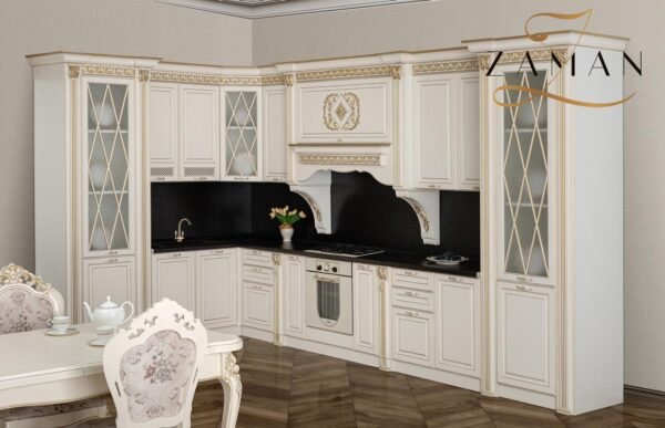 Кухонный гарнитур “Да Винчи”: 4250×2300/600/2500 L+R, светло-бежевый
