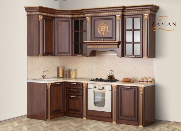 Кухонный гарнитур “Валенсия”: 2550×1200/600/2500 L~R, крем/караваджо